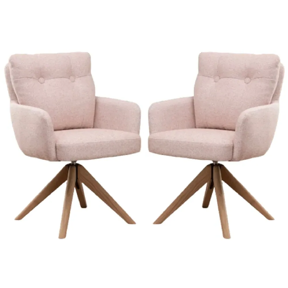 Petaluma Dining Chairs - Blush Pink, Oak