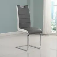 Petra Dining Chair - Grey, Faux Leather