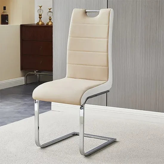 Petra Dining Chair - Taupe, Faux Leather image