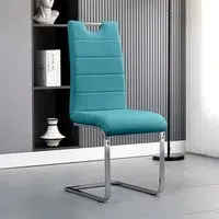 Petra Dining Chair - Teal, Faux Leather