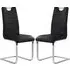 Petra Dining Chairs in Pair - Black, Faux Leather