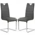 Petra Dining Chairs Pair - Grey, Faux Leather