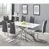 Petra Large Glass Dining Set with 6 Chairs - White