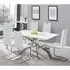 Petra Large Glass Dining Set with 6 White Chairs - White
