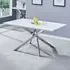 Petra Large Glass Top Dining Table - White, Chrome