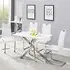 Petra Small Glass Dining Set with 4 White Chairs - White