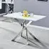 Petra Small Glass Top Dining Table - White, Chrome