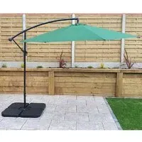Pevely 3m Garden Parasol with Crank - Green, Polyester