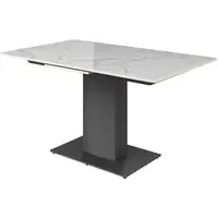 Pevely Extendable Dining Table - White, Ceramic