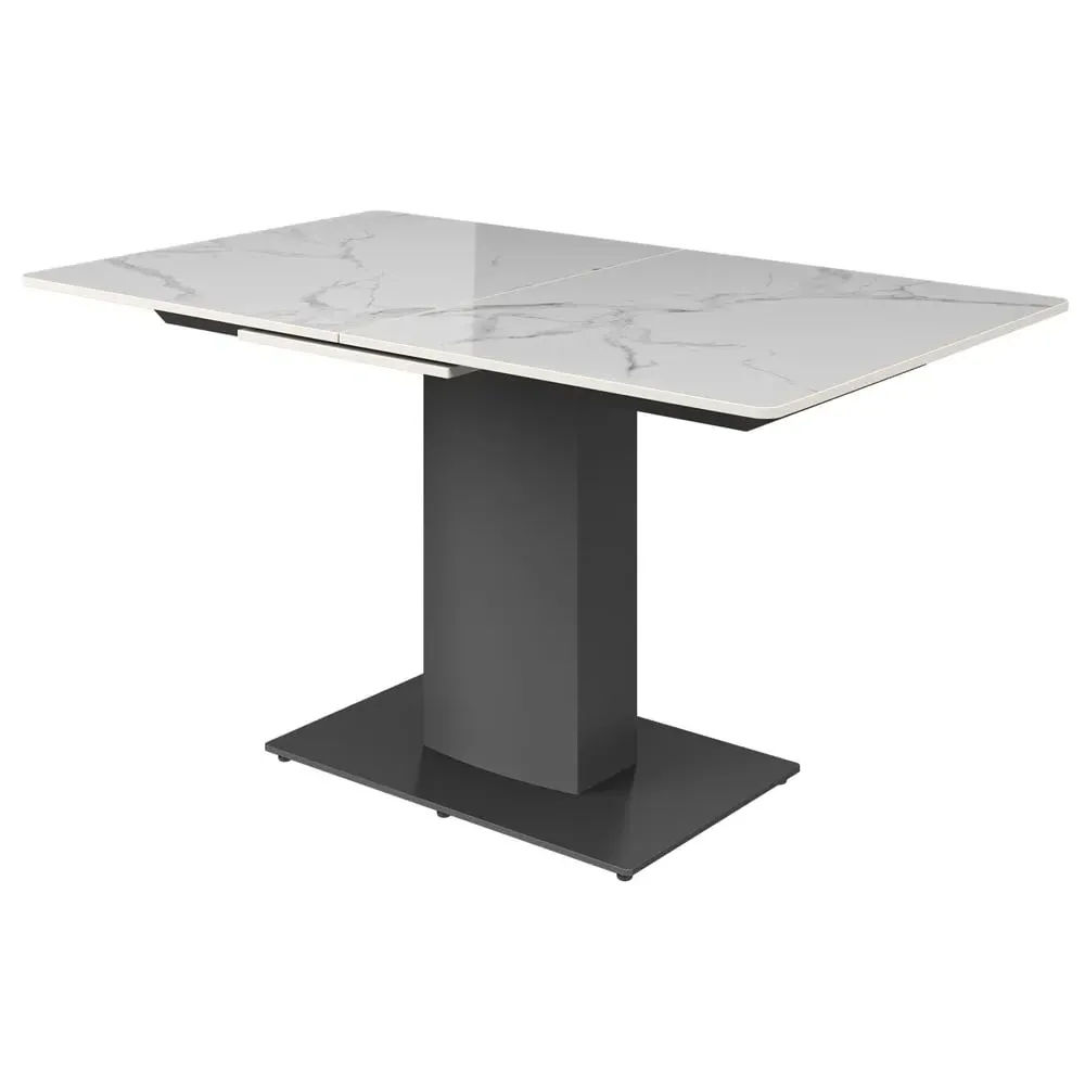 Pevely Extendable Dining Table - White, Ceramic