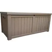 Pevely Garden Storage Box with Gas Lift - Brown, Plastic
