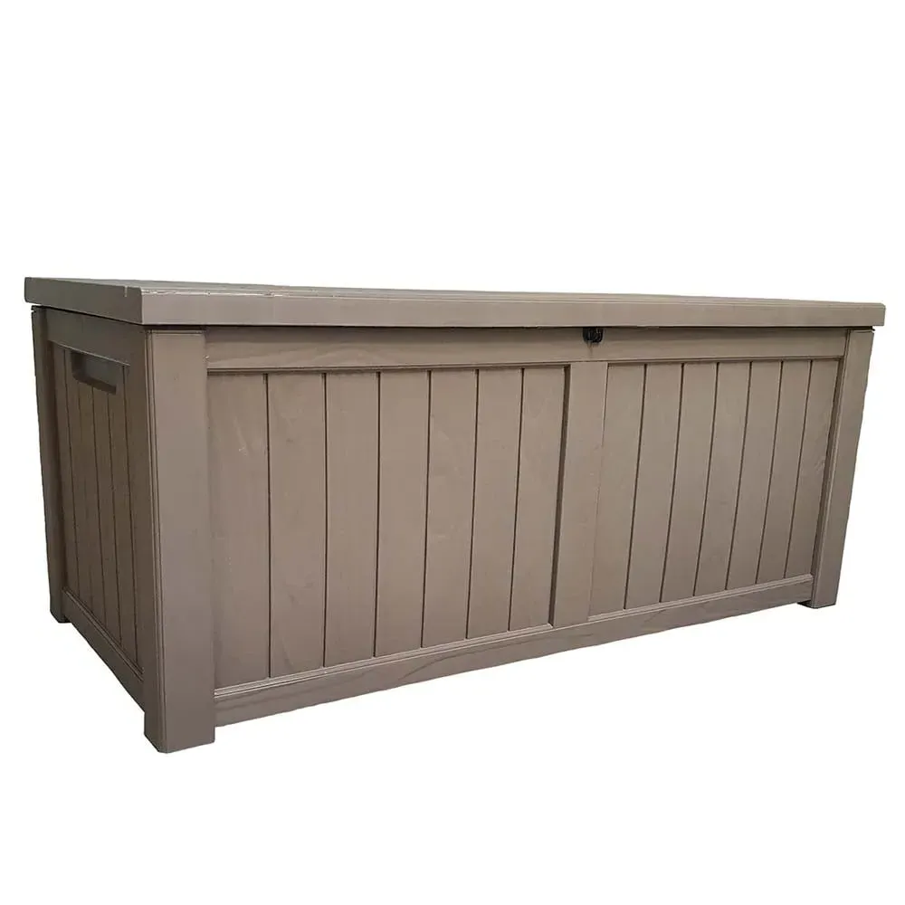 Pevely Garden Storage Box with Gas Lift - Brown, Plastic image