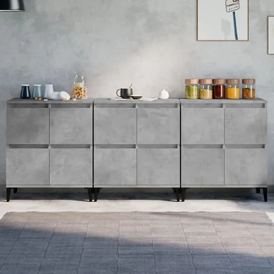 Peyton Sideboard with 12 Doors - Concrete Effect