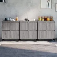 Peyton Sideboard with 12 Doors - Grey, Sonoma Oak