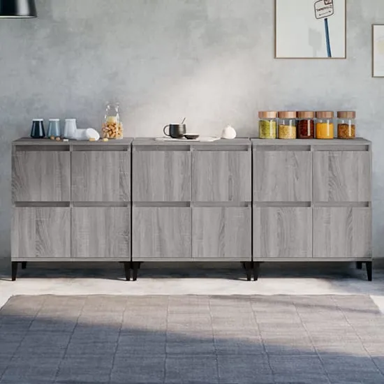 Peyton Sideboard with 12 Doors - Grey, Sonoma Oak