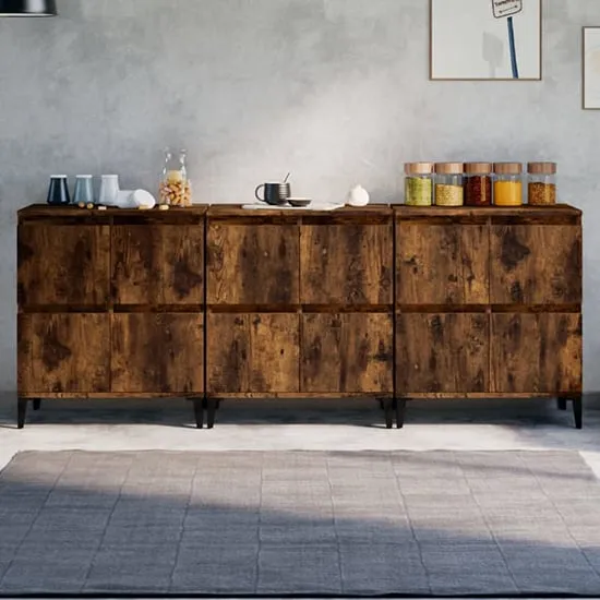Peyton Sideboard with 12 Doors - Smoked Oak