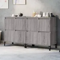 Peyton Sideboard with 8 Doors - Grey, Sonoma Oak
