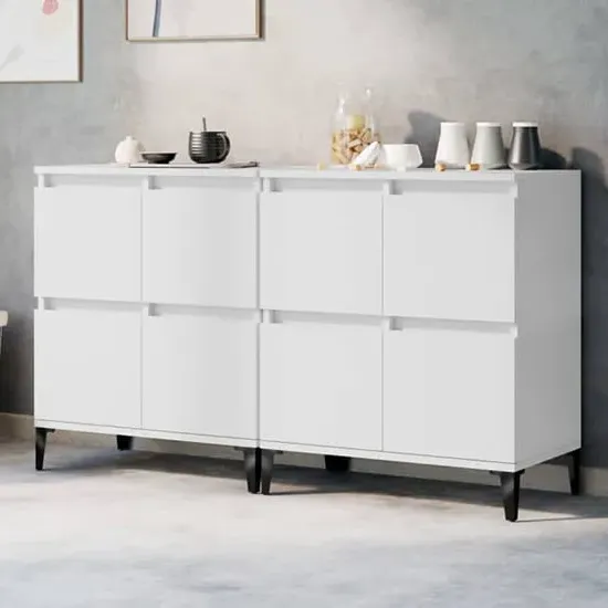 Peyton Sideboard with 8 Doors - White, Engineered Wood product