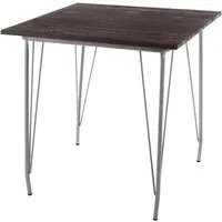 Pherkad Square Dining Table - Grey, Elm Wood