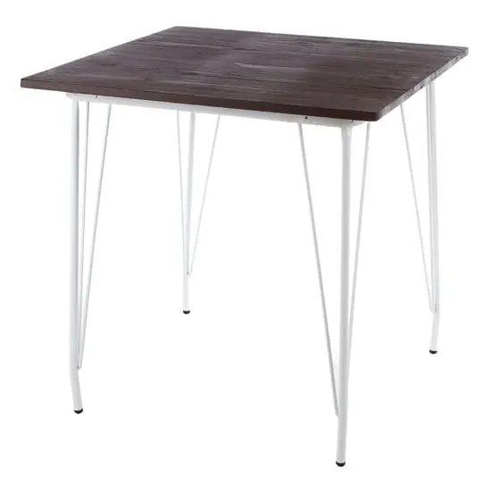 Pherkad Square Dining Table - White, Elm Wood