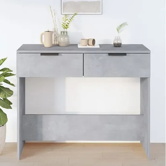 Phila Console Table with 2 Drawers - Concrete, Engineered Wood image