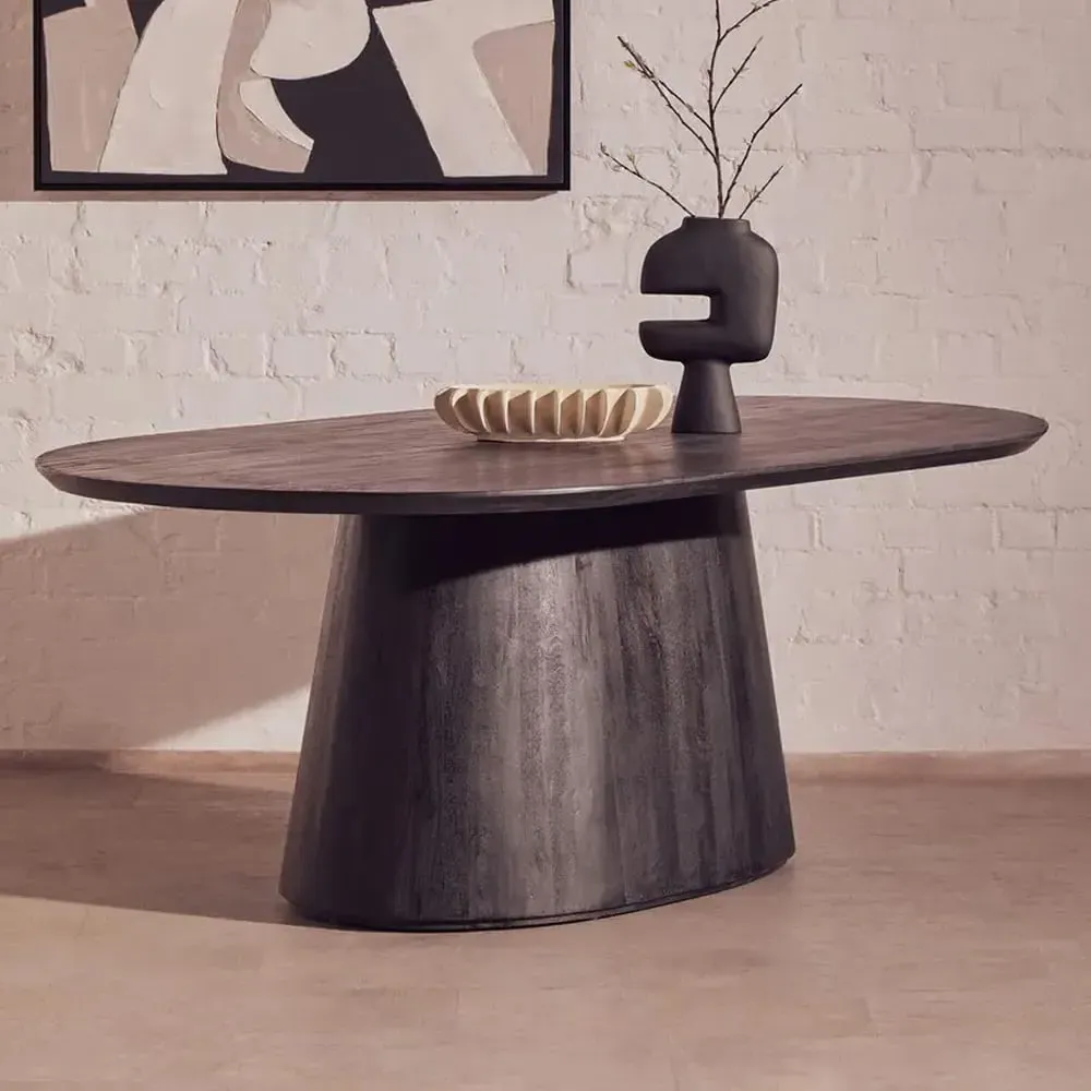 Phoenix Oval Dining Table - Black, Mango Wood image