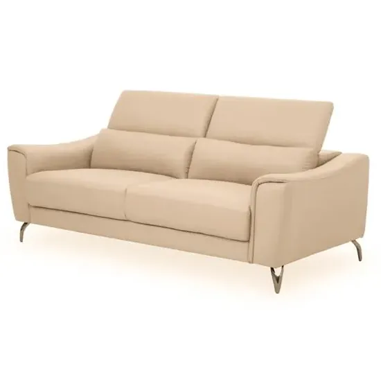 Phoenixville 3-Seater Sofa - Cream, Faux Leather image
