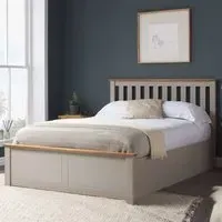Phoney Small Double Ottoman Bed with Storage - Pearl Grey
