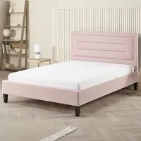 Picasso Single Bed Frame with Quilted Headboard - Pink, Fabric