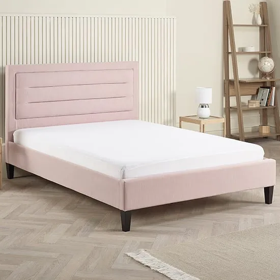 Picasso Single Bed Frame with Quilted Headboard - Pink, Fabric