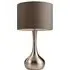 Piccadilly Touch Table Lamp with Fabric Shade - Grey, Satin Nickel