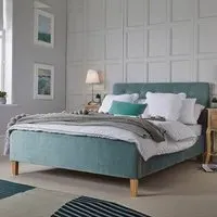 Piera Double Bed - Aqua, Velvet
