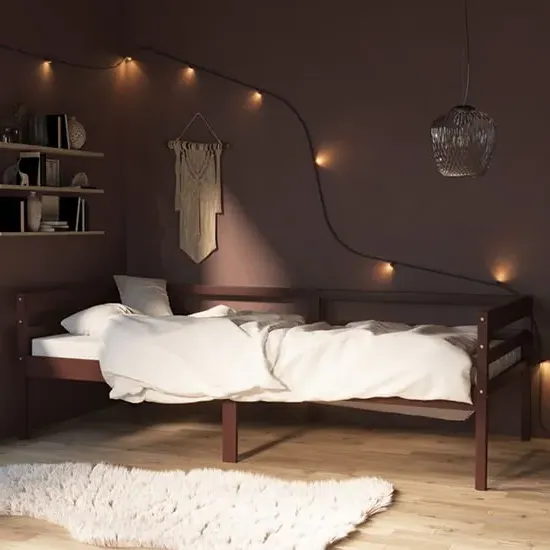 Piera Single Day Bed - Dark Brown, Pine Wood product