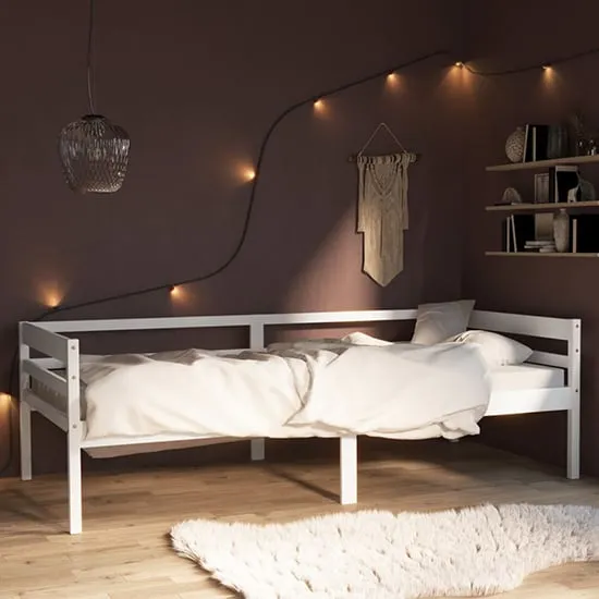 Piera Single Day Bed - White, Pine Wood