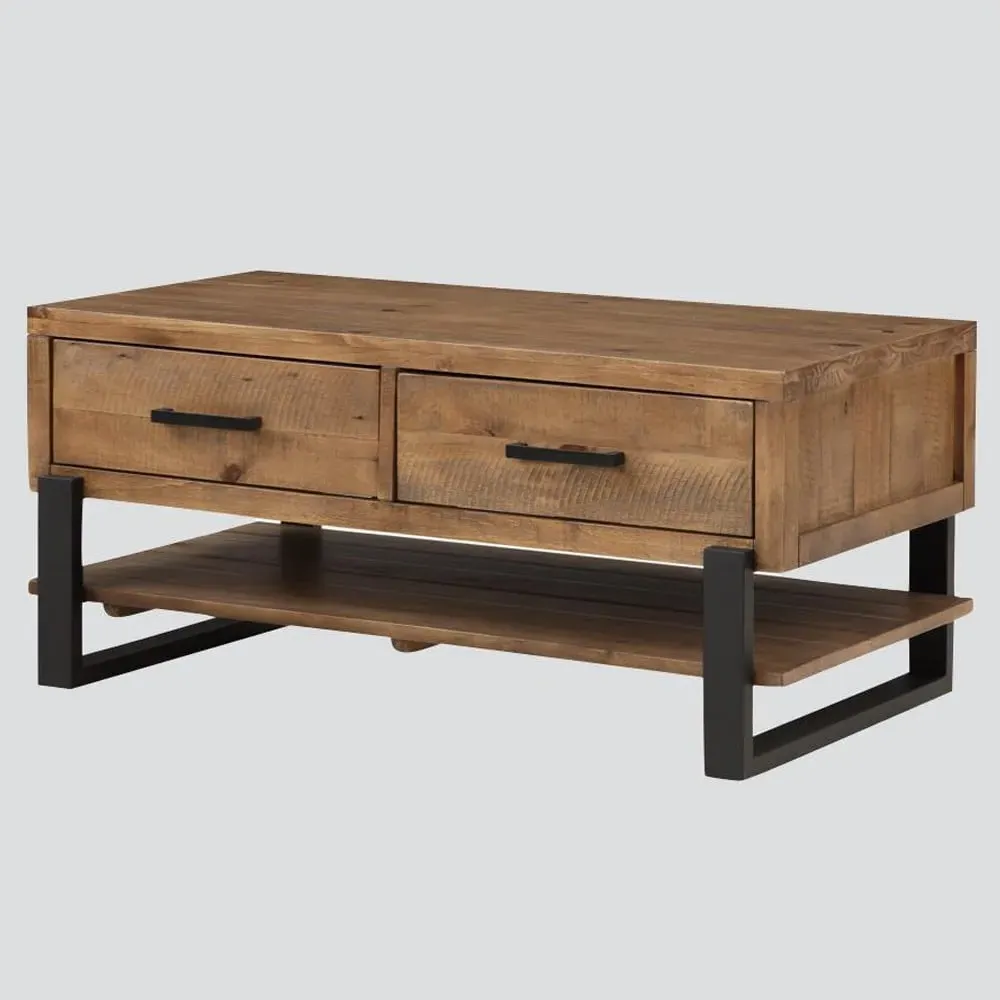 Pierre Coffee Table with 2 Drawers - Oak