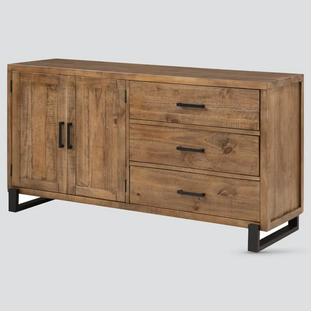 Pierre Sideboard with 2 Doors 3 Drawers - Oak image