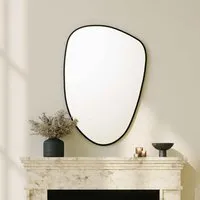Pietra Wall Mirror with Wooden Frame - Black, MDF alternate view