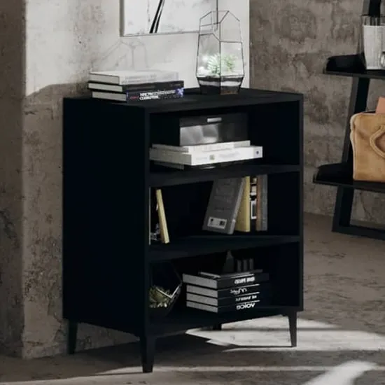 Pilvi 3-Shelf Bookcase - Black, Chipboard image