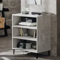 Pilvi 3-Shelf Bookcase - Concrete Effect, Chipboard