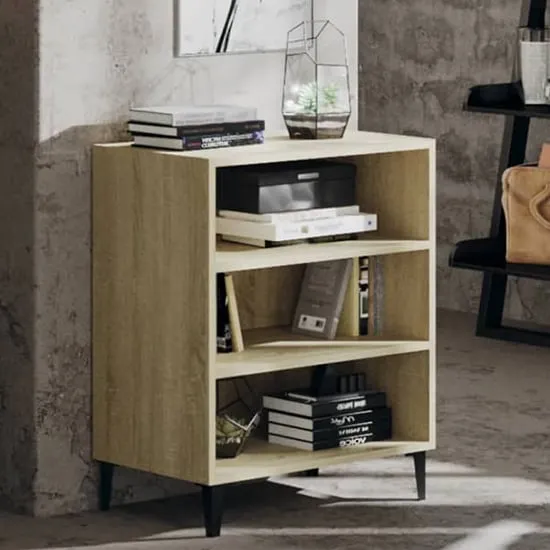 Pilvi 3-Shelf Bookcase - Sonoma Oak, Chipboard