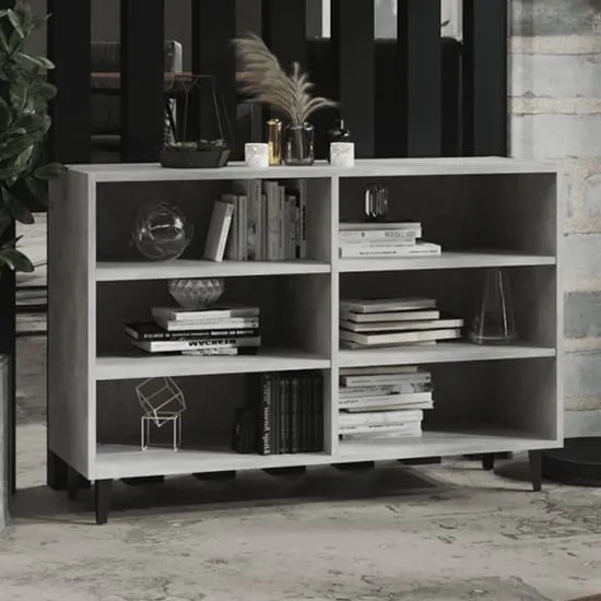 Pilvi 6-Shelf Bookcase - Concrete Effect, Chipboard