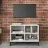 Pilvi High Gloss TV Stand with Storage - White, Chipboard