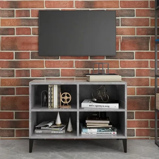Pilvi TV Stand with Storage - Concrete Effect, Chipboard