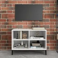 Pilvi TV Stand with Storage - White, Chipboard