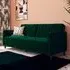 Pina Sofa Bed with Wooden Legs - Green, Velvet