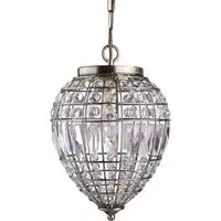 Pineapple Crystal Glass Buttons Pendant Light - Antique Brass