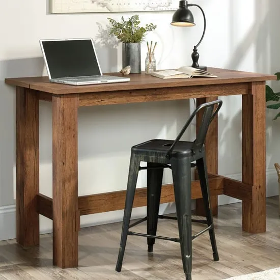 Pinon Counter Height Computer Desk - Vintage Oak, MDF
