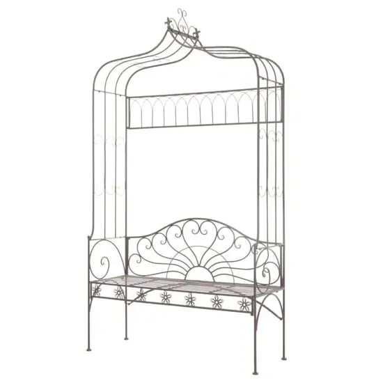 Piper 122cm Garden Bench - Antique Brown, Wrought Iron