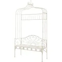 Piper 122cm Garden Bench - Antique White, Wrought Iron