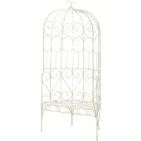 Piper 95cm Garden Bench - Antique White, Wrought Iron